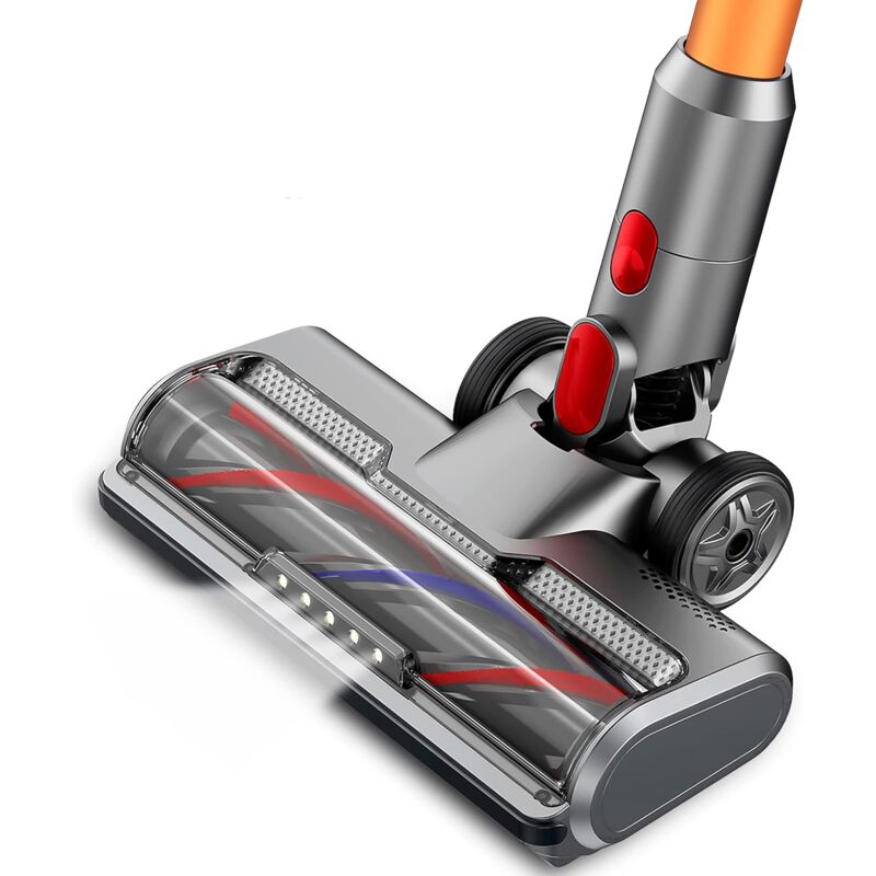 foto del prodotto spazzola elettrica turbo motorizzata compatibile con dyson v7 v8 v10 v11 v15 a sgancio rapido con rullo a setole per pavimenti, tappeti, piastrelle e