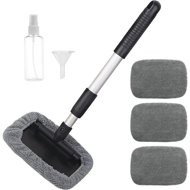 foto del prodotto spazzola estensibile per la pulizia del parabrezza dell auto, kit di pulizia per auto con 4 spazzole in microfibra per il lavaggio dell auto,