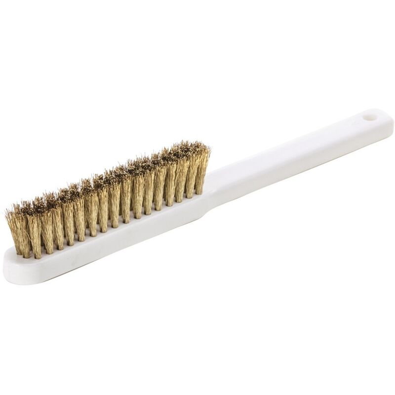 foto del prodotto spazzola fine l.225mm filo di ottone 0,15mm ondulato 4 ranghi lessmann