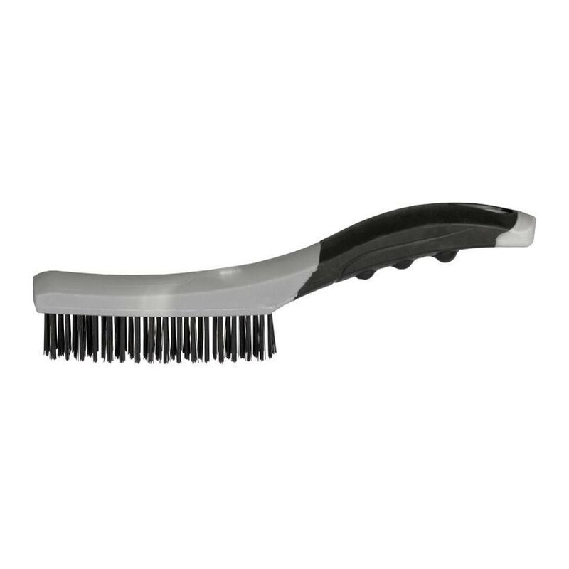 foto del prodotto spazzola in acciaio 4 ranghi con manico soft grip maurer