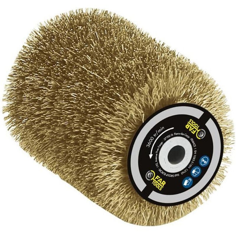 foto del prodotto spazzola in fil di ottone 0,3mm 80mm - l 100mm per decappottare/disarcare