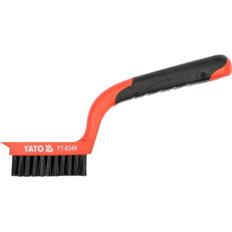 foto del prodotto spazzola in nylon, 5 file, manico in plastica yt 6349 yato