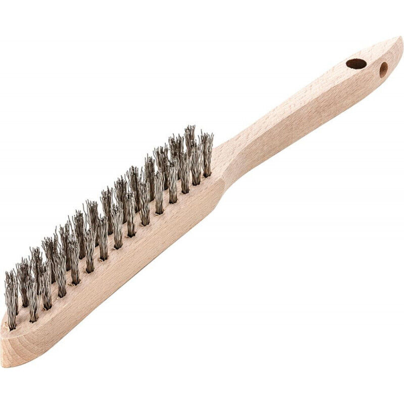 foto del prodotto spazzola metallica in acciaio inossidabile, ondulata 0,35 mm a 2 file