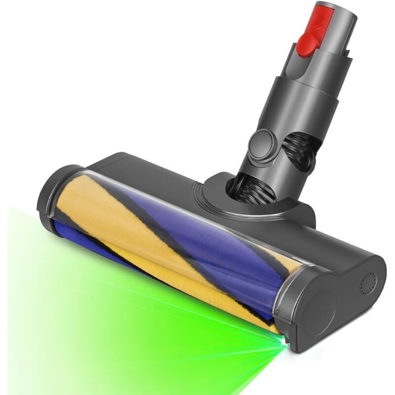 foto del prodotto spazzola morbida per aspirapolvere a led applicabile compatibile con dyson v12 detect slim, ideale per lavorare su pavimenti in legno duro