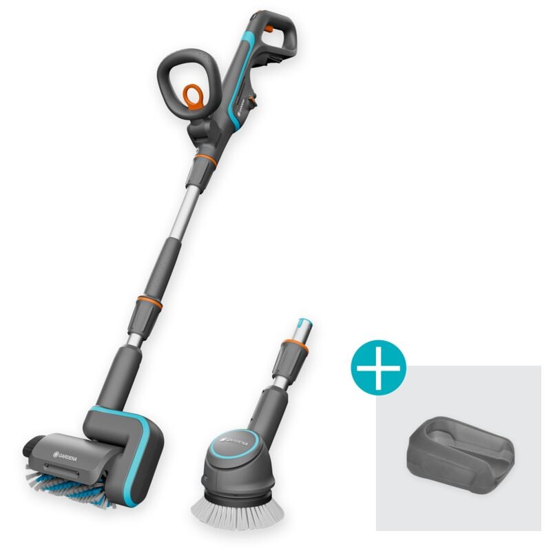 foto del prodotto spazzola multiuso a batteria aquabrush universal 18v power for all, per pulire superfici esterne, senza batteria 14842 55 gardena