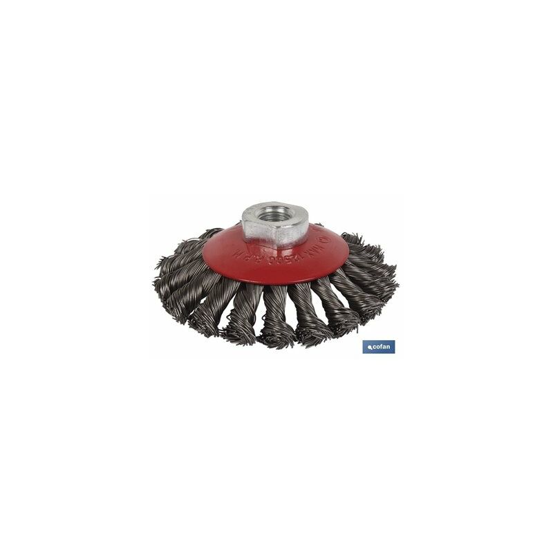 foto del prodotto spazzola obliqua treccia m14 100 acciaio 0,5mm