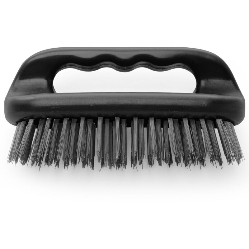 foto del prodotto spazzola per barbecue, corta, con setole in acciaio, 150x55 mm hendi 525562