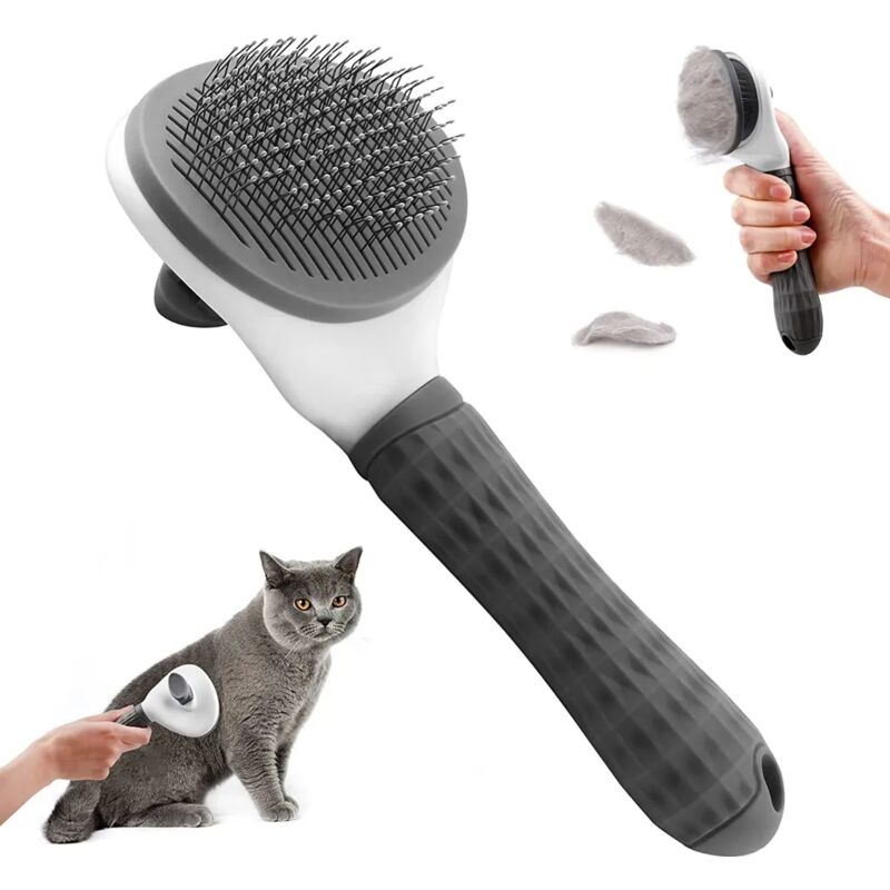 foto del prodotto spazzola per cani e gatti set 3 in 1 pettini a setole corte e lunghe pettine per pelliccia spazzola per sottopelo districante spazzola per sottopelo