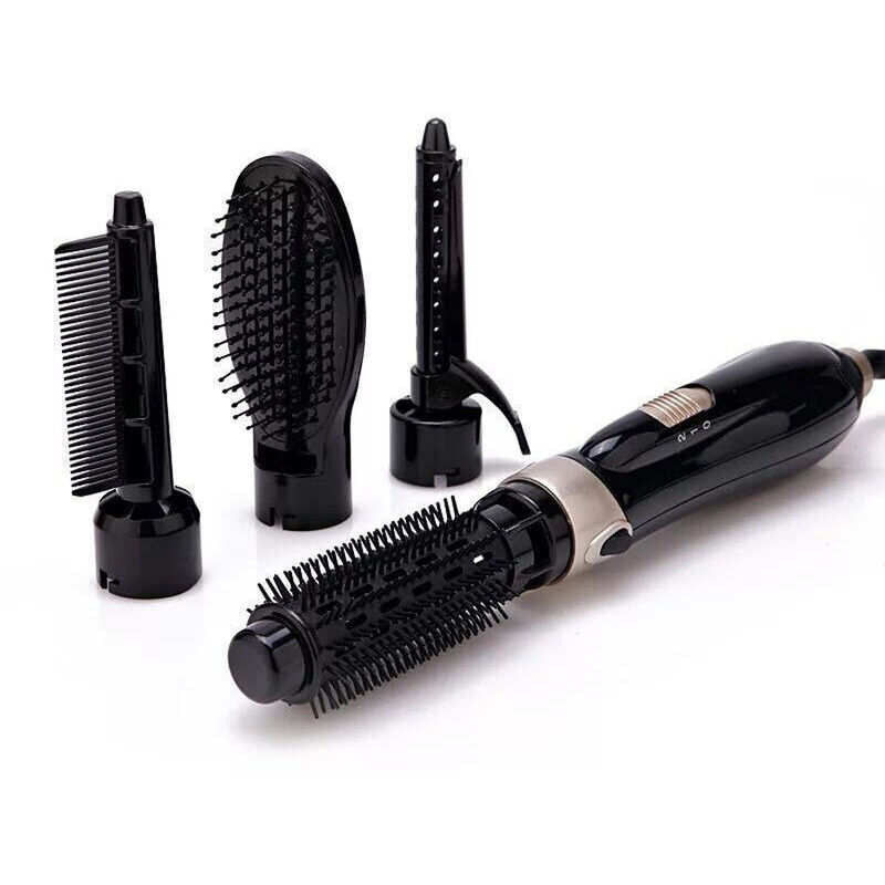 foto del prodotto spazzola per capelli riscaldata con setole in silicone, nera