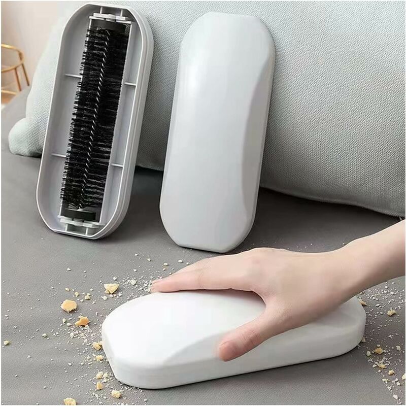 foto del prodotto spazzola per detriti, raccogli briciole manuale da tavolo bianco, raccogli briciole da 20 cm, forte potere pulente, adatta per la pulizia di capelli,