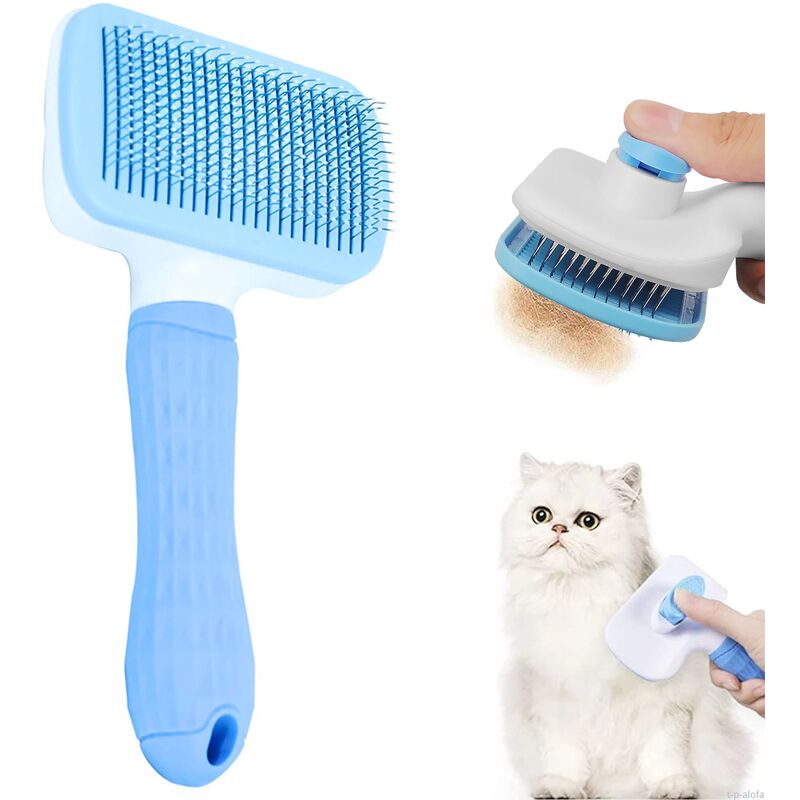 foto del prodotto spazzola per epilatore per cani gatto peli per cani pettine per la cura e la cura dei capelli peli lunghi cani rimozione dei peli di animali