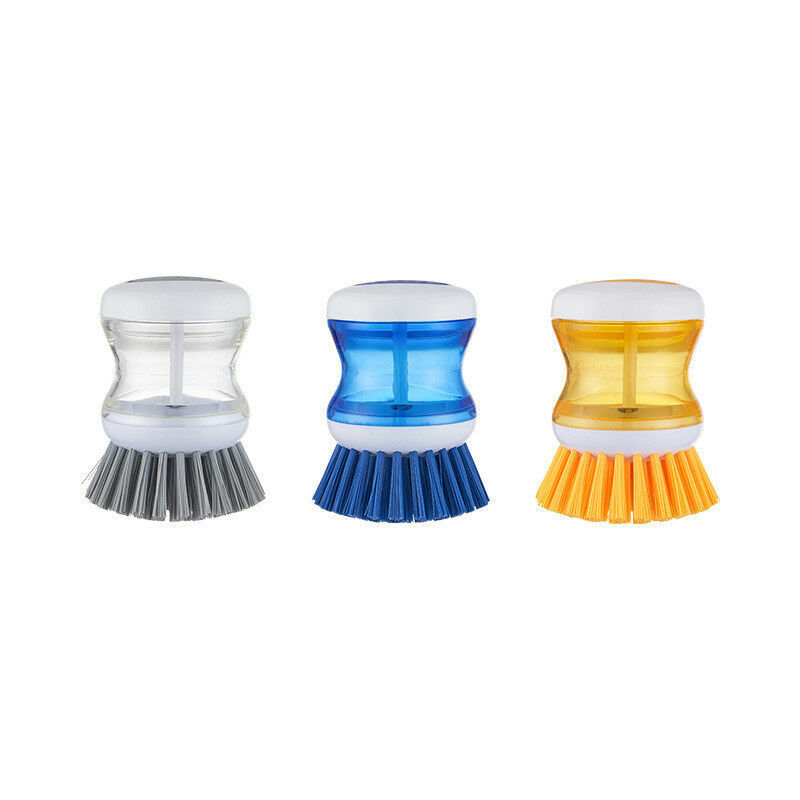 foto del prodotto spazzola per i piatti con serbatoio per sapone liquido. set di 3.
