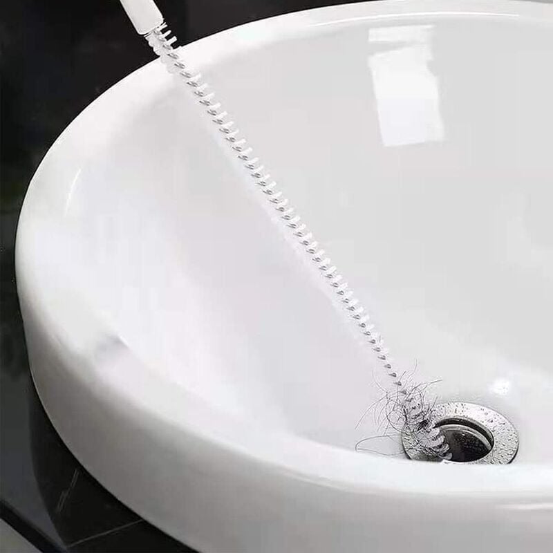 foto del prodotto spazzola per la pulizia degli scarichi fognari, spazzola flessibile per la pulizia degli scarichi da 45 cm per sturare gli scarichi, strumento per