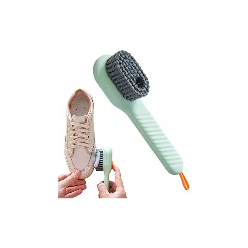 foto del prodotto spazzola per la pulizia delle scarpe, modello a pressione, spazzola per lo scarico automatico dei liquidi, spazzola per la pulizia delle setole