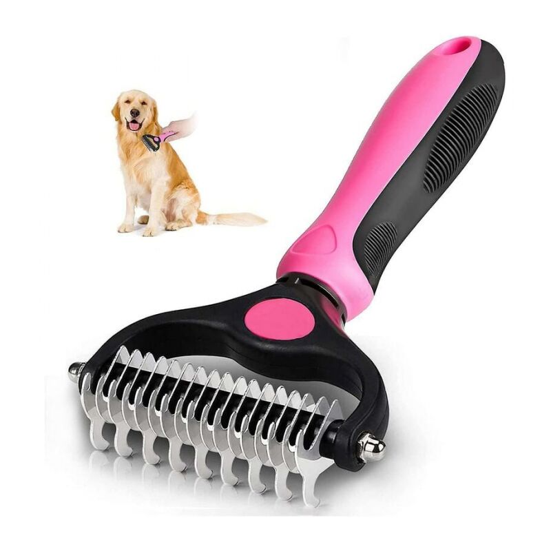 foto del prodotto spazzola per peli di cane e gatto, rastrelli per districare i nodi del cane, spazzola per la toelettatura, pettine per la toelettatura del sottopelo,