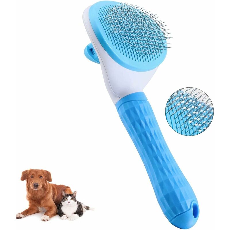 foto del prodotto spazzola per peli di cane pettine automatico detergente per gatti i peli morti rimuovono efficacemente il 95 dei peli morti e la lanugine per cani