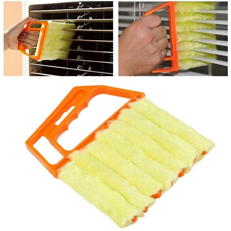 foto del prodotto spazzola per pulizia persiane 7 lamelle in microfibra lavabile per tende condizionatori trade shop traesio