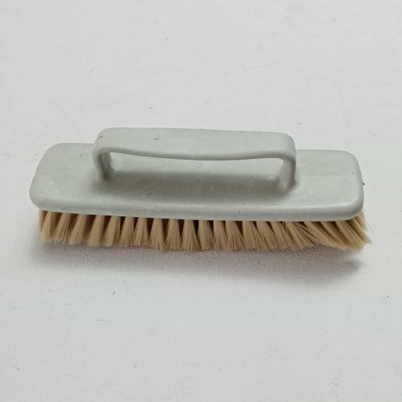 foto del prodotto spazzola per scarpe setola bianca universale con impugnatura in pvc