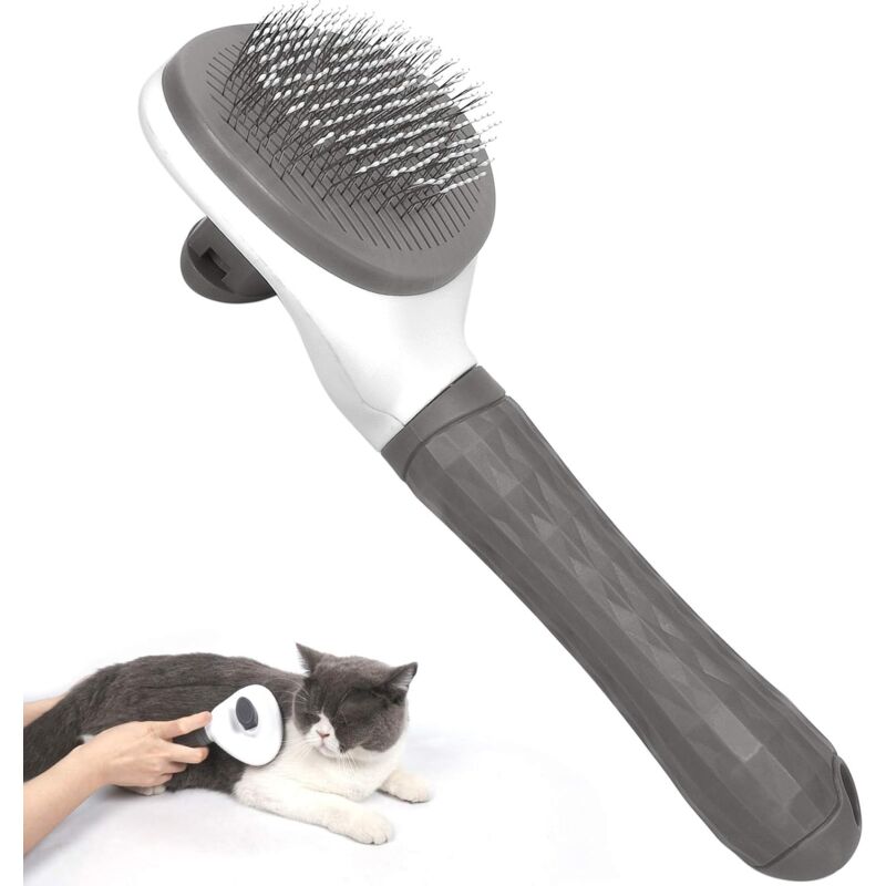 foto del prodotto spazzola per toelettatura cani e gatti spazzola per toelettatura autopulente per cani e gatti spazzola per toelettatura animali domestici