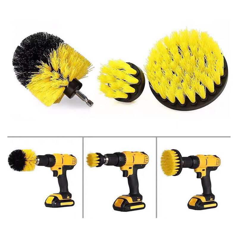 foto del prodotto spazzola per trapano, 3 spazzole per trapano, kit per la pulizia degli strumenti per spazzola per trapano, spazzola per trapano per superfici del