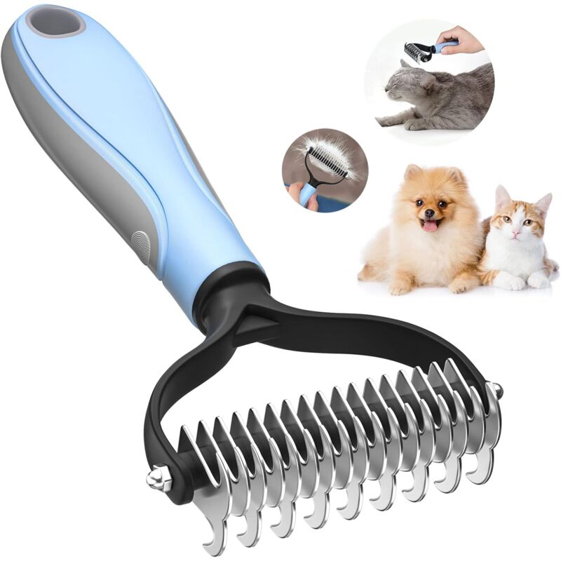 foto del prodotto spazzola professionale per cani spazzola a setole lunghe per cani e gatti, spazzola anti animale domestico, rimuovi sottopelo di cani e gatti,