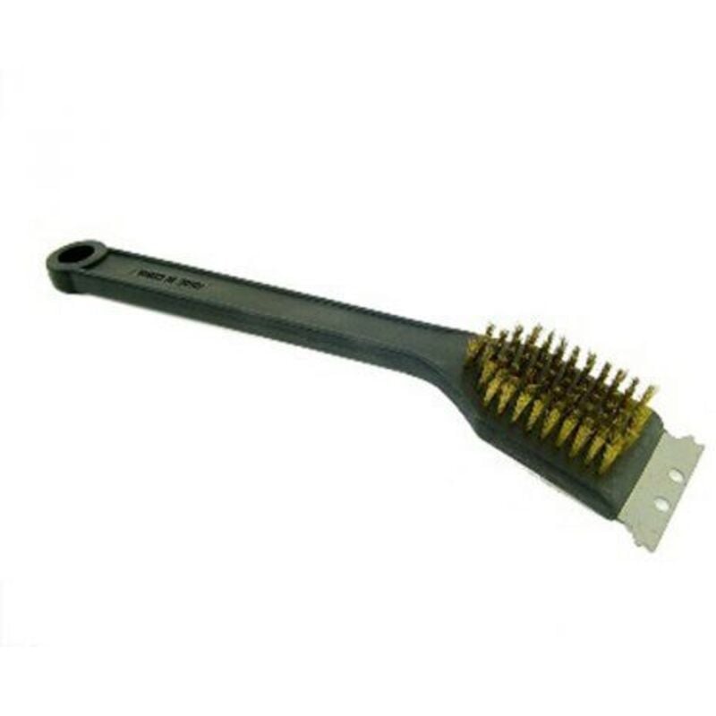 foto del prodotto spazzola pulisci griglia barbecue fili ottone raschietto per griglie cm 30 29946