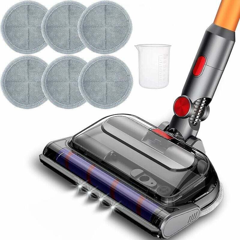 foto del prodotto spazzola rotante motorizzata turbo elettrica compatibile per dyson v7 v8 v10 v11 v15 sgancio rapido con rullo a setole dure per parquet con luce led