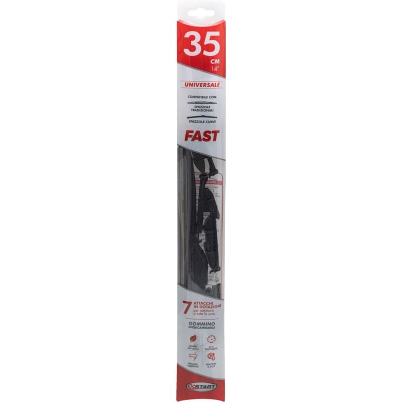 foto del prodotto spazzola tergicristallo singola fast 35 cm 14 , per spazzole tradizionali e curve, massima aderenza e resistenza
