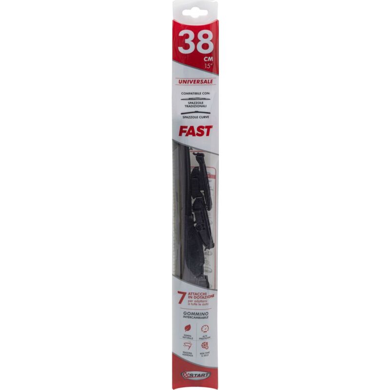 foto del prodotto spazzola tergicristallo singola fast 38 cm 15 , per spazzole tradizionali e curve, massima aderenza e resistenza