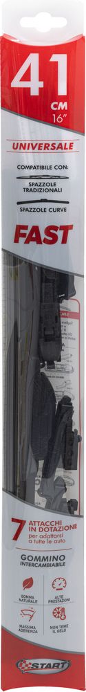 foto del prodotto spazzola tergicristallo singola fast 41 cm 16, per spazzole tradizionali e curve