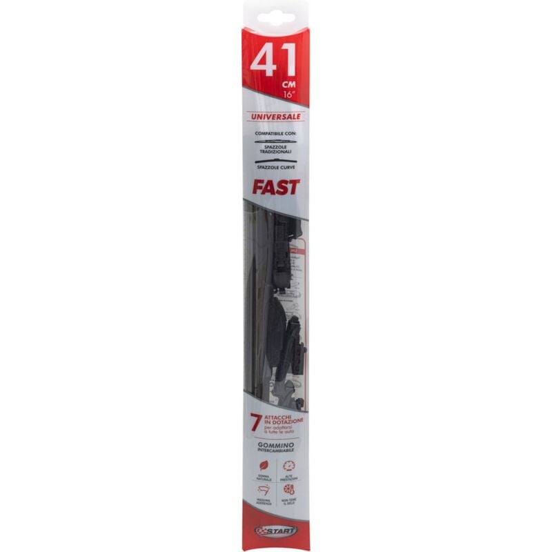 foto del prodotto spazzola tergicristallo singola fast 41 cm 16, per spazzole tradizionali e curve, massima aderenza e resistenza