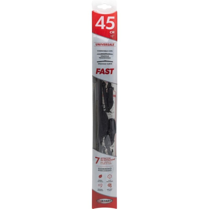 foto del prodotto spazzola tergicristallo singola fast 45 cm 18 , per spazzole tradizionali e curve, massima aderenza e resistenza
