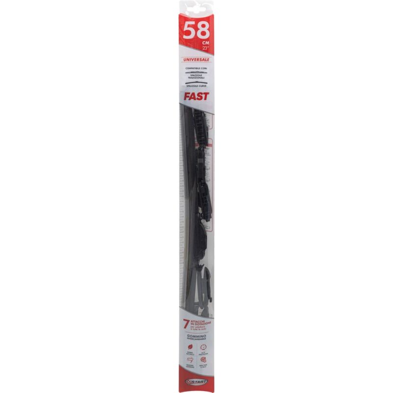 foto del prodotto spazzola tergicristallo singola fast 58 cm 23 , per spazzole tradizionali e curve, massima aderenza e resistenza