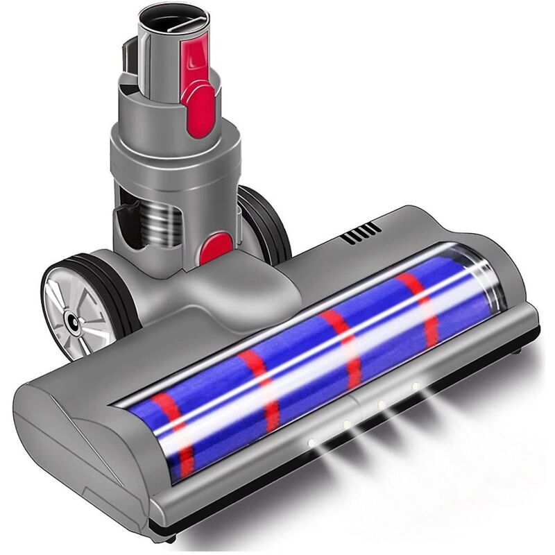 foto del prodotto spazzola turbo elettrica per dyson v7 v8 v10 v15 con rullo, luce led