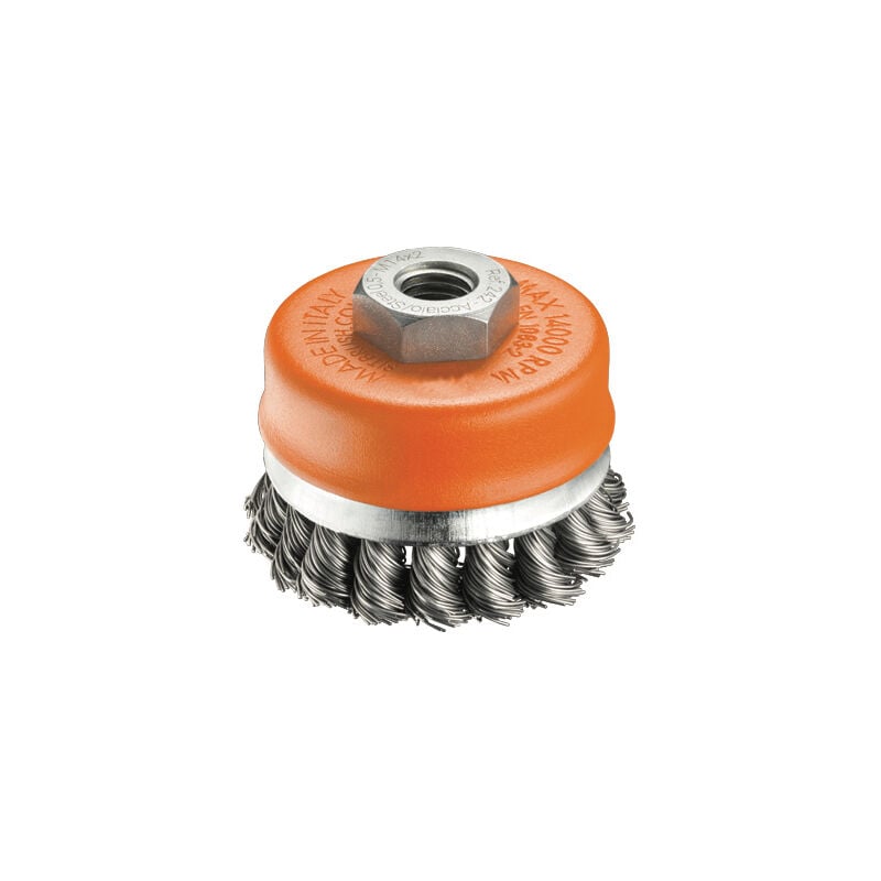 foto del prodotto spazzole a tazza mazzetti ritorti brixo 70 mm attacco m14 utensili elettrici