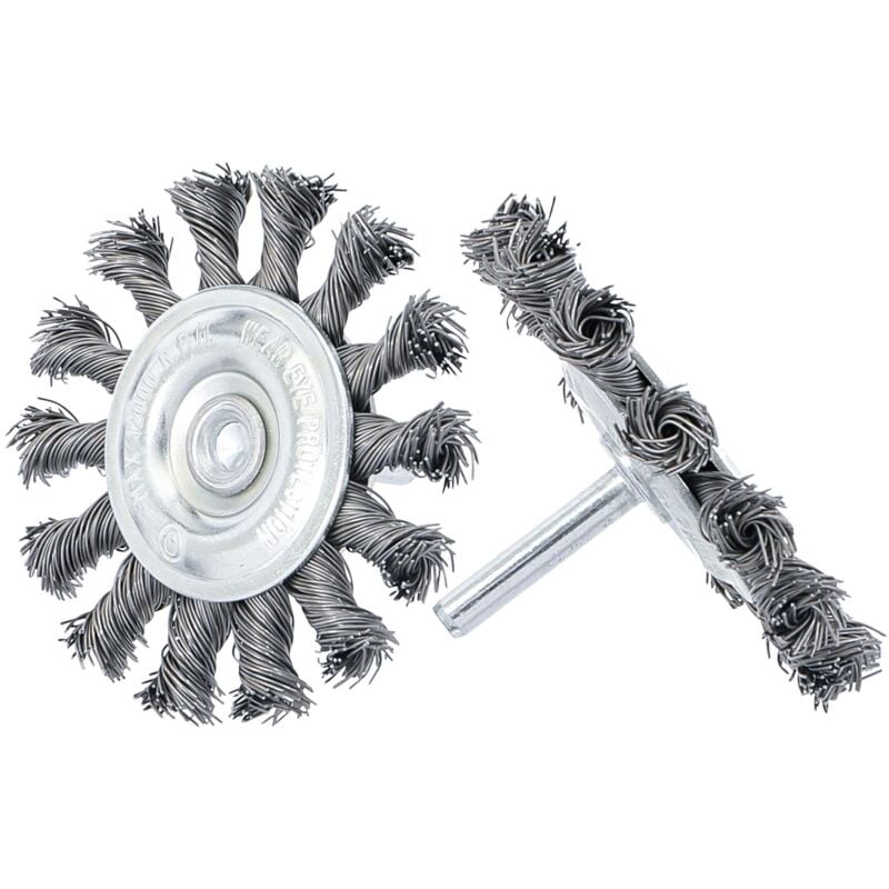 foto del prodotto spazzole metalliche circolari 75 mm filo su rodo 6 mm 2 pz.