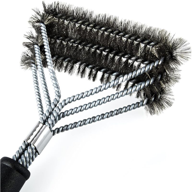 foto del prodotto spazzole per barbecue - pulizia griglia barbecue - accessori per barbecue - elettrico, gas, carbone - acciaio inossidabile (45 cm)