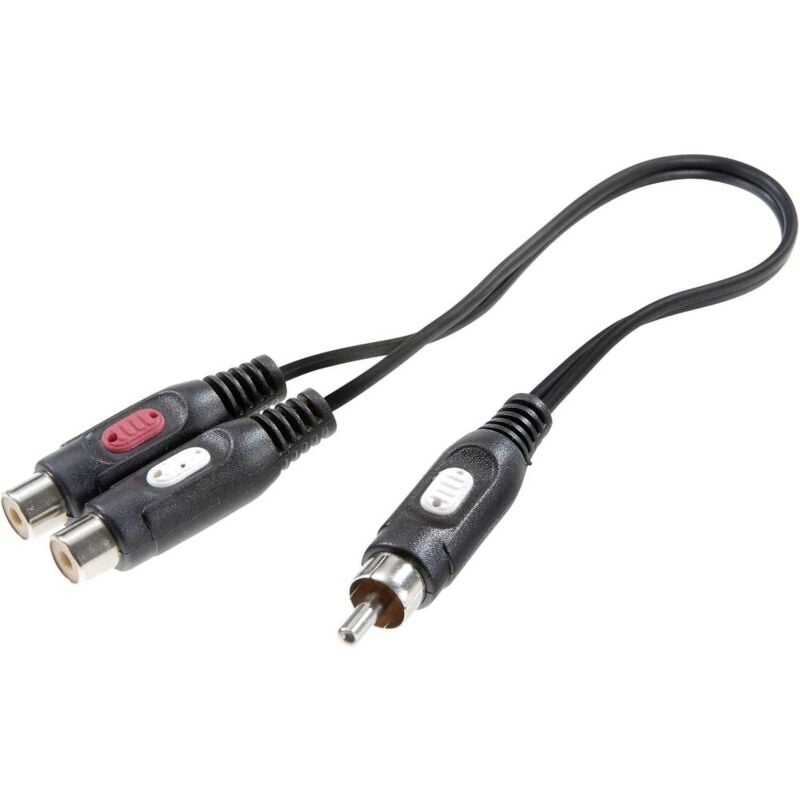 foto del prodotto speaka professional sp 7869820 rca audio adattatore a y 1x spina rca 2x presa rca nero