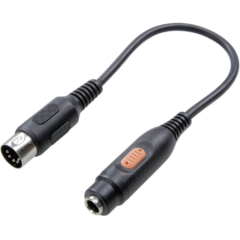 foto del prodotto speaka professional sp 7870312 attacco din jack audio adattatore 1x spina din 5 poli 1x presa jack da 6.3 mm nero