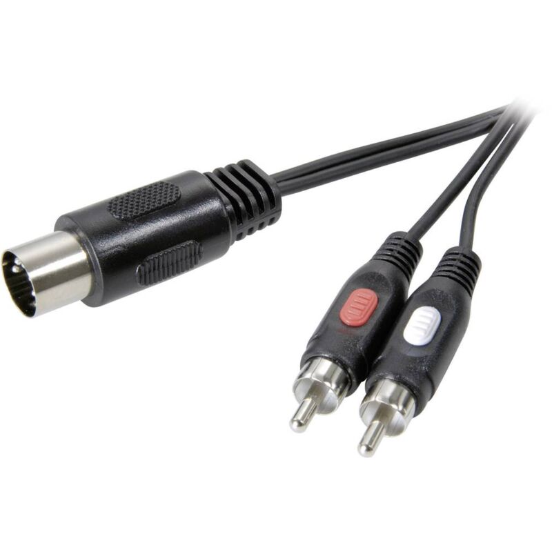 foto del prodotto speaka professional sp 7870640 attacco din rca audio cavo 1x spina a 5 poli din 2x spina rca 1.50 m nero