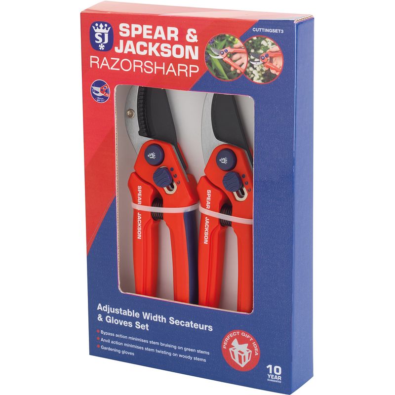 foto del prodotto spear jackson cuttingset3 set di forbici e guanti con larghezza regolabile razorsharp