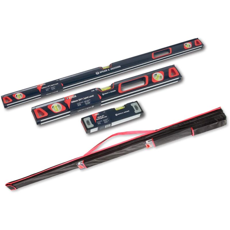 foto del prodotto spear jackson sl3ps set spirit level da 3 pezzi in borsa a tracolla su misura