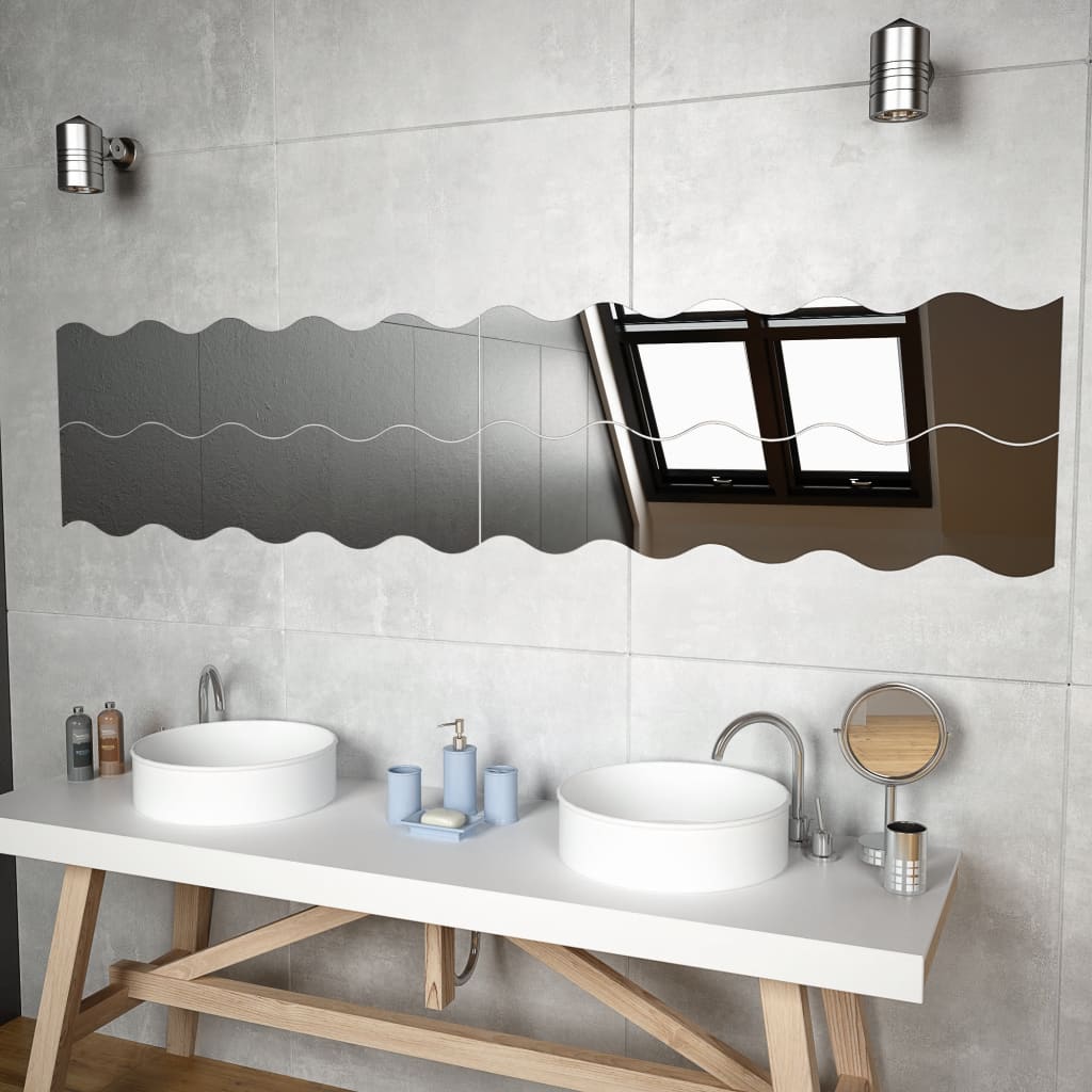 foto del prodotto specchi da parete 4 pz 110x23 cm vetro a onda cod mxl 67586