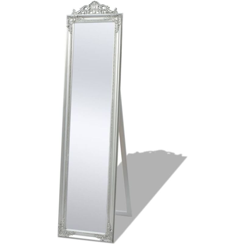 foto del prodotto specchi da terra specchio a pavimento in stile barocco 160x40 cm argento