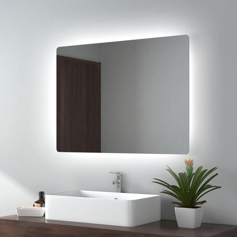 foto del prodotto specchi luminosi per bagno retroilluminazione 80x60 cm luce bianca fredda emke