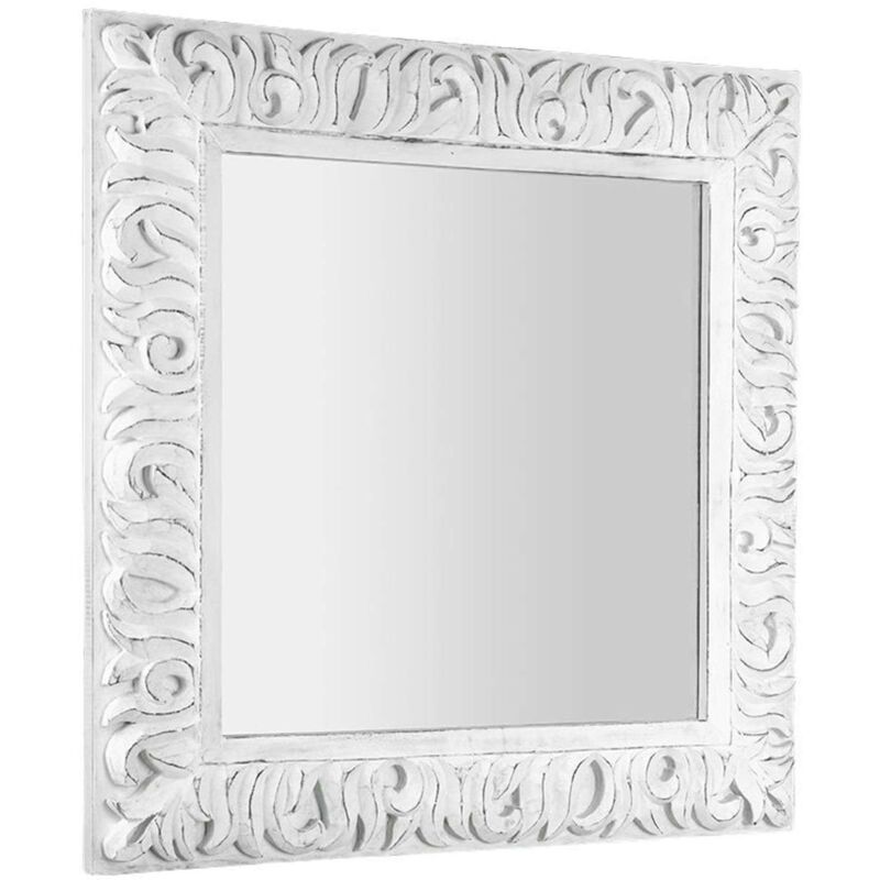 foto del prodotto specchi specchio zeegreas in cornice, 900x900 mm, bianco in395 sapho