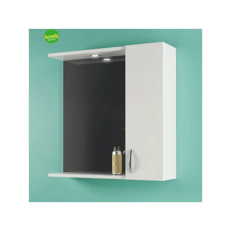 foto del prodotto specchiera bagno con un anta e faretto integrato l 60cm h 57cm p 16cm savini due
