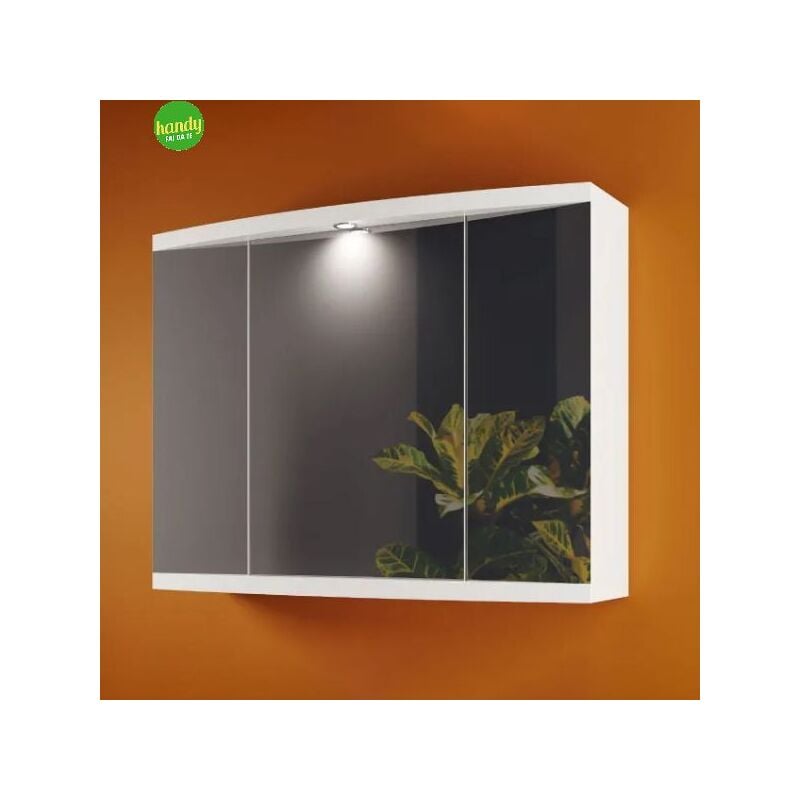 foto del prodotto specchiera bagno due ante e faretto integrato modello monica l 85cm h 66cm p 25cm mobo