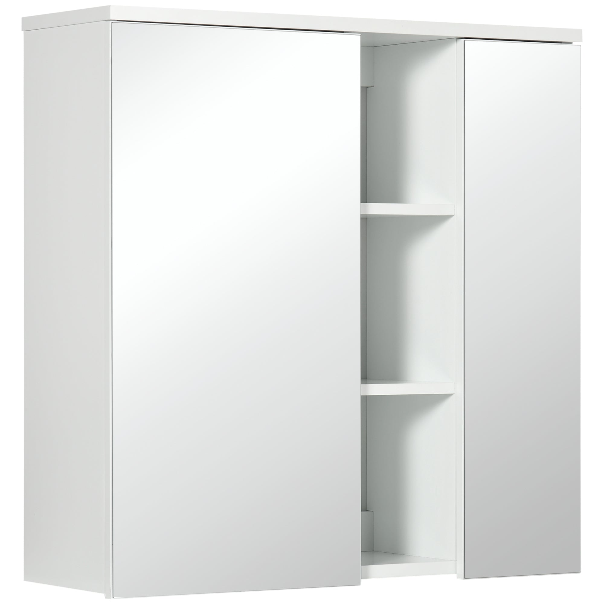 foto del prodotto specchiera da bagno 2 ante 60x20x61 cm ripiani aperti bianco