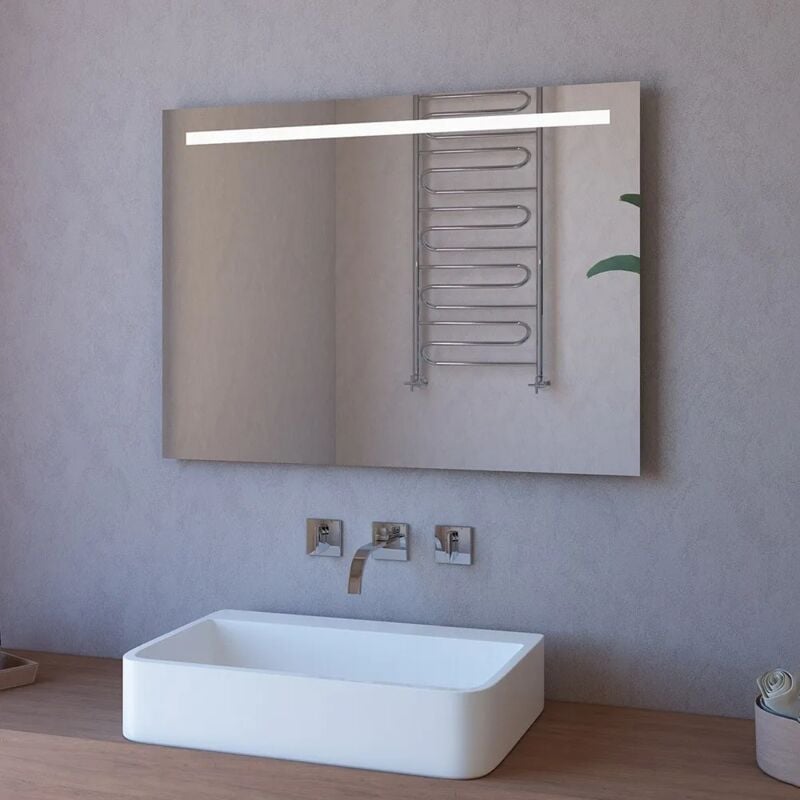 foto del prodotto specchiera da parete 100x70 con fascia led e illuminazione interna